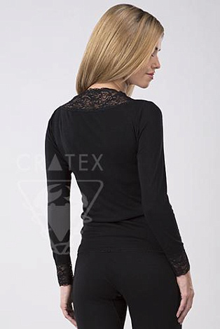 Женское термобелье "Шерсть+Шелк", кофточка Люкс Cratex (цвет черный) (XL) 4