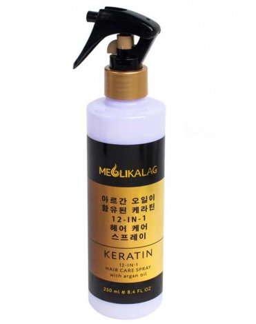 Мультифункциональный спрей-уход за волосами с маслом арганы, марулы и кератином 12-в-1, 250 мл, MEOLI 1