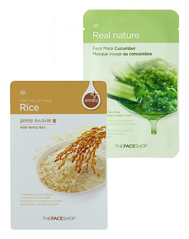 Тканевые маски Real Nature Face Mask, The Face Shop 4