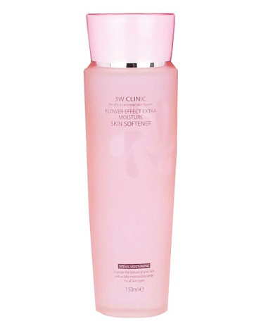 Увлажнение Скин-тоник для лица Flower Effect Extra Moisture Skin Softener, 3W Clinic, 150 мл 1