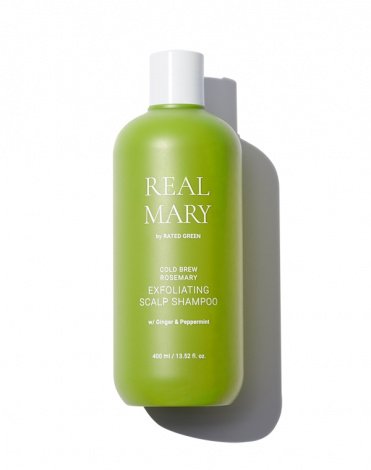 Шампунь глубоко очищающий и отшелушивающий с соком розмарина Exfoliating Scalp Shampoo 400мл Rated Green 1
