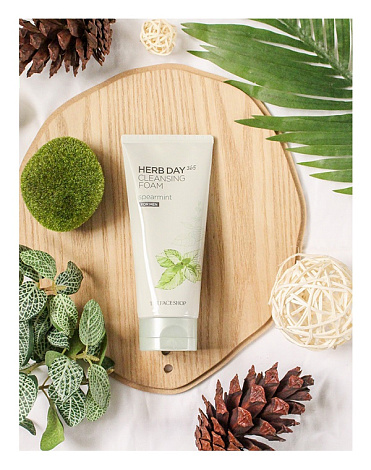 Пенка для умывания с экстрактом мяты Herb Day Cleansing Foam, The Face Shop, 170 мл 2