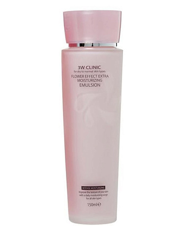 Увлажнение Эмульсия для лица Flower Effect Extra Moisture Emulsion, 3W Clinic, 150 мл 1