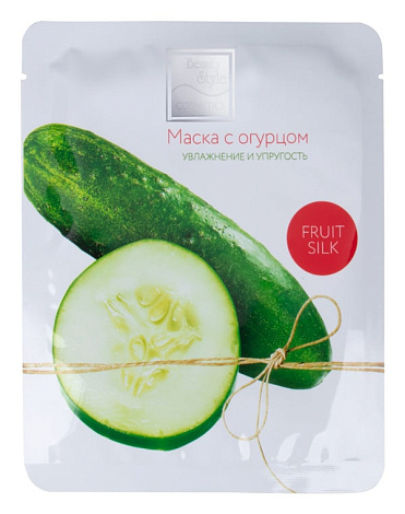 Тканевая маска с огурцом "Увлажнение и упругость" Fruit Silk, Beauty Style, 7 шт 4