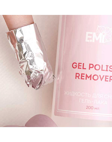 Жидкость для снятия гель-лака и лака Gel and Nail Polish Remover в помпе 200 мл E.MI 2