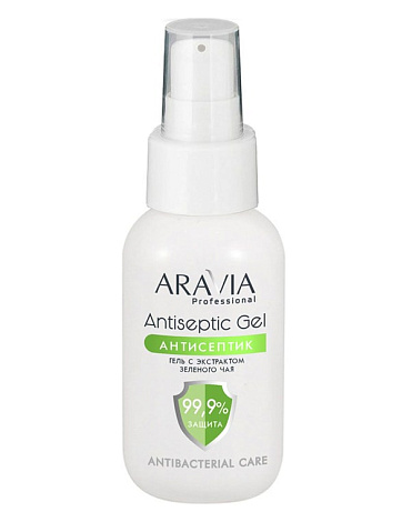 Гель-антисептик для рук с экстрактом зеленого чая Antiseptic Gel, ARAVIA Professional, 50 мл 1