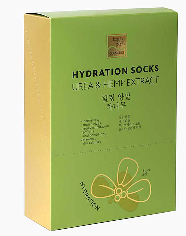 Носочки увлажняющие для педикюра «UREA & HEMP EXTRACT» (6 пар) Beauty Style 4