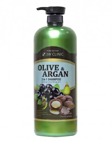 Шампунь для волос Аргановое масло и Олива Olive&Argan 2in1 Shampoo, 3W Clinic, 1500 мл 3