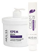Крем для рук "Cream Oil" с маслом виноградной косточки и жожоба ARAVIA Professional, 100 и 550 мл Крем для рук "Cream Oil" с маслом виноградной косточки и жожоба ARAVIA Professional, 100 и 550 мл