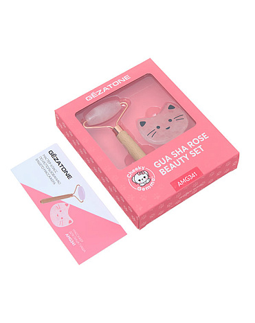 Скребок Гуаша и роллер, набор «Gua Sha Rose Beauty Set AMG341» CHEEKY GEMMY, Gezatone 6