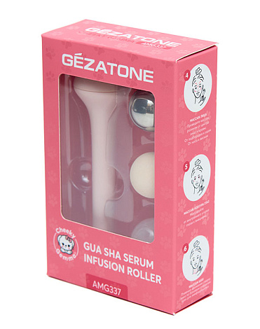 Роликовый массажер Гуаша со сменными роликами «Gua Sha Serum Infusion Roller AMG337» CHEEKY GEMMY, Gezatone 7