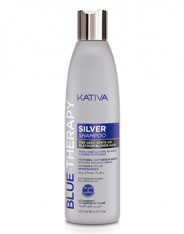 Шампунь нейтрализатор желтизны для осветленных и мелированных волос Blue Therapy, Kativa 1