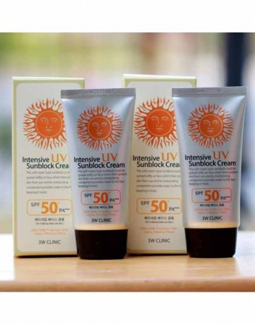 Солнцезащитный крем Intensive UV Sun Block Cream SPF 50+ PA+++, 3W Clinic, 70 мл  4