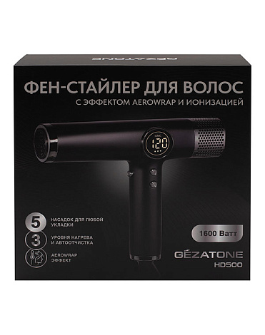 Фен-стайлер для волос с эффектом Airwrap и ионизацией HD500, Gezatone 13