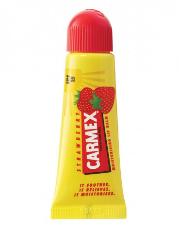Солнцезащитный и увлажняющий бальзам для губ SPF 15 с запахом клубники туба в блистере, CARMEX 1