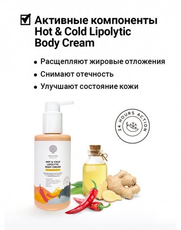 Крем липолитик Hot & cold lipolytic body cream 200 мл Epsom.pro 2