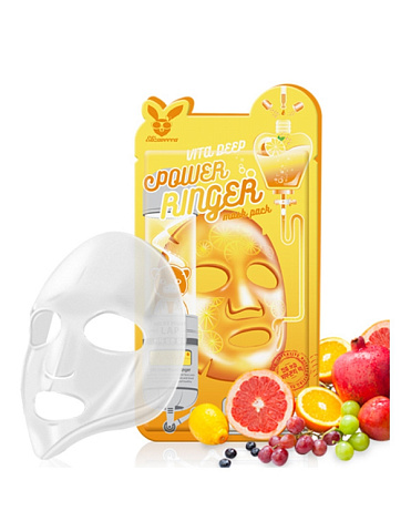 Маска для сияния кожи лица Vita Deep Power Ringer Mask Pack Elizavecca, 23 мл х 10 шт 2