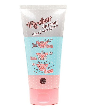 Глубоко очищающая пенка для лица "Pig-clear Dust Out", Holika Holika 1