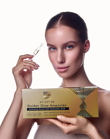 Увлажняющая сыворотка с гиалуроновой кислотой «Golden Glow Ampoules», Beauty Style, 1,5 мл*10 шт 10