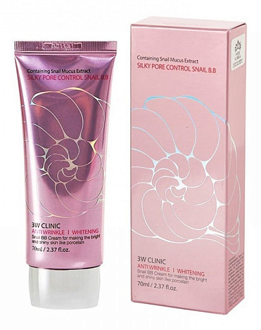 Улиточный BB крем с себум контролем Silky Pore Control BB Cream (Pink), 3W Clinic, 70 мл 2