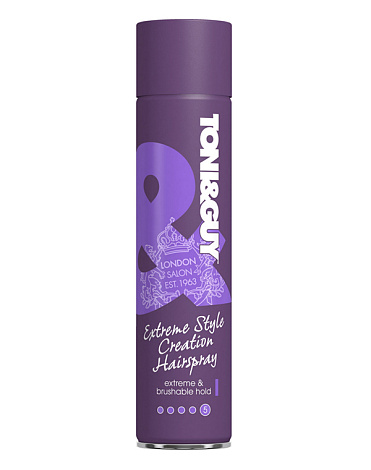 Лак-спрей для волос сверхсильная фиксация для смелых укладок Extreme Style Creation Hairspray, Toni&Guy, 250 мл 1
