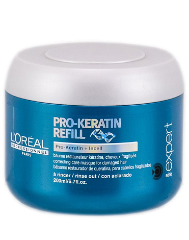 Восстанавливающая и укрепляющая маска с кератином Keratin Refill, Loreal 1