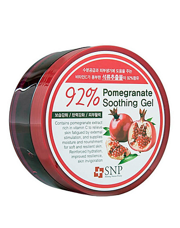 Универсальный успокаивающий гель с экстрактом граната Pomegranate 92% Soothing Gel SNP, 300 гр 1