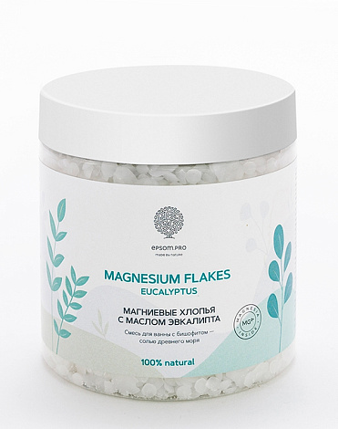 Магниевые хлопья с маслом эвкалипта "Magnesium flakes Eucalyptus" 400 г Epsom.pro 1