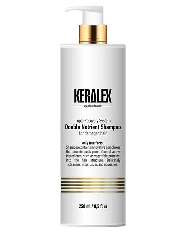 Шампунь дуо-питание высокоинтенсивный Keralex Double Nutrient Shampoo 250 мл Protokeratin 1