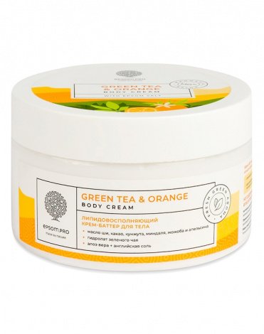 Восстанавливающий крем-баттер для тела Green tea & Orange Body Cream-Butter 250мл Epsom.pro 1