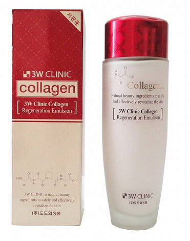 Лифтинг Эмульсия для лица с Коллагеном регенерирующая. Collagen Regeneration Emulsion, 3W Clinic, 150 мл 2