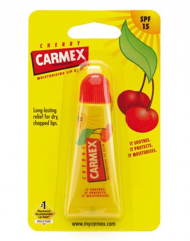 Солнцезащитный и увлажняющий бальзам для губ, SPF 15 с запахом вишни, туба в блистере, CARMEX 2