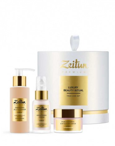 Набор Luxury Beauty Ritual для идеального цв кожи:гель для умывания,маска-скраб,крем для лица Zeitun 1