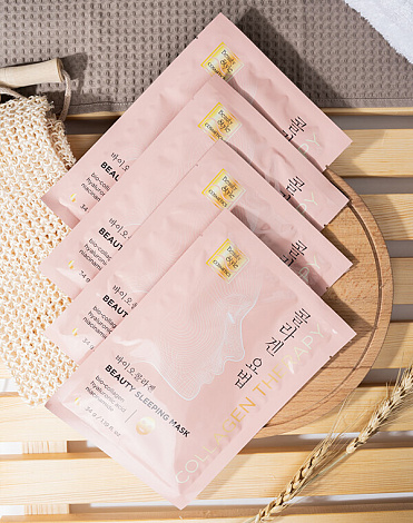 Ночная маска для лица с био-коллагеном BioCollagen Night Glow, Beauty Style, 4 шт. 10