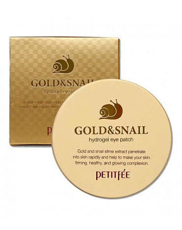 Набор гидрогелевых патчей для век Золото и улитка Gold & Snail Hydrogel eye Patch, Petitfee, 60 шт 1