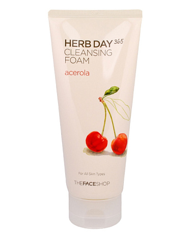 Пенка для умывания с экстрактом ацеролы Herb Day Cleansing Foam, The Face Shop, 170 мл 1