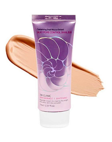 Улиточный BB крем с себум контролем Silky Pore Control BB Cream (Pink), 3W Clinic, 70 мл 3