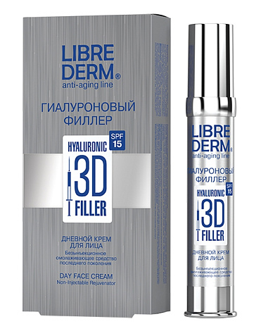 3D филлер дневной крем для лица SPF 15 Гиалуроновая, Librederm, 30 мл 1