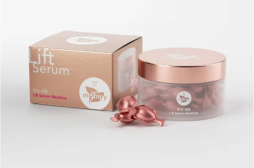 Корейская сыворотка в капсулах для шеи и декольте Lift Serum Neckline с маслами бабассу и кунжута. 30 капсул, MiShipy 3