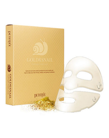 Набор гидрогелевые маски для лица Золото и Улитка Gold&Snail Transparent Gel mask Pack, Petitfee, 5 шт 2