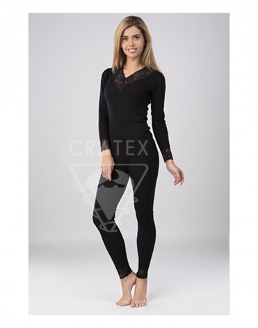 Женское термобелье, брюки Люкс (цвет черный) "Шерсть+Шелк", Cratex 3