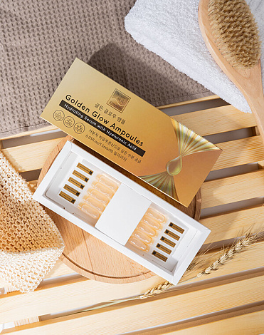 Увлажняющая сыворотка с гиалуроновой кислотой «Golden Glow Ampoules», Beauty Style, 1,5 мл*10 шт 2