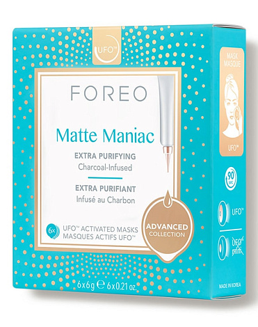 Маска для лица для жирной кожи Matte Maniac Mask, Foreo, 6 шт х 6 г 1