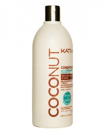 Восстанавливающий кондиционер с органическим кокосовым маслом для поврежденных волос Coconut, Kativa 4