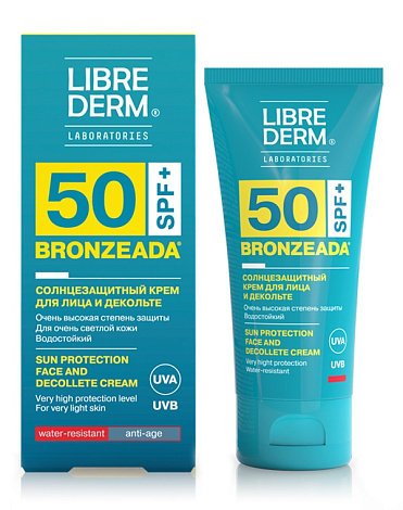 Крем для лица и зоны декольте солнцезащитный SPF50 Bronzeada, Librederm, 50 мл 1