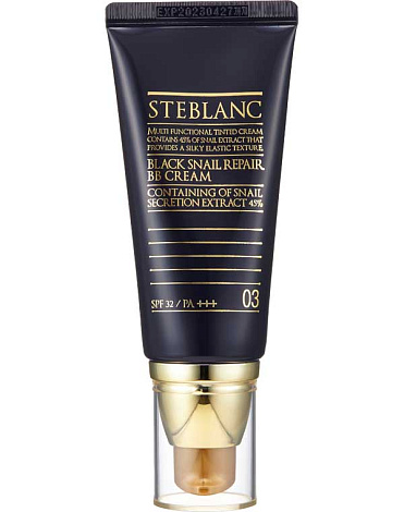 ВВ крем с муцином Черной улитки (тон 01, 02, 03) Black Snail Repair BB Cream Steblanc 3