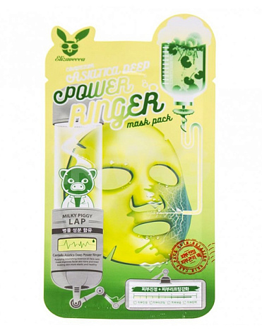 Тканевая маска на основе центеллы Centella Asiatika Deep Power Ringer Mask Pack Elizavecca, 23 мл х 10 шт 1