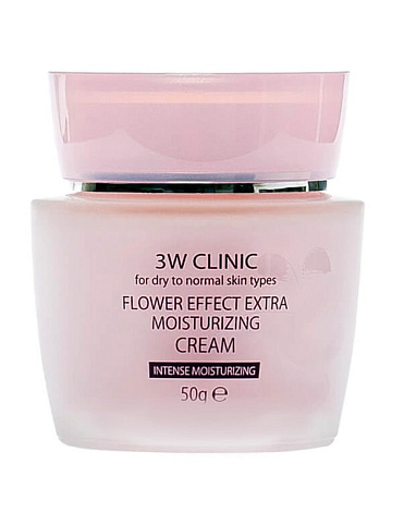 Увлажнение Крем для лица Flower Effect Extra Moisture Cream, 3W Clinic, 50 г 1